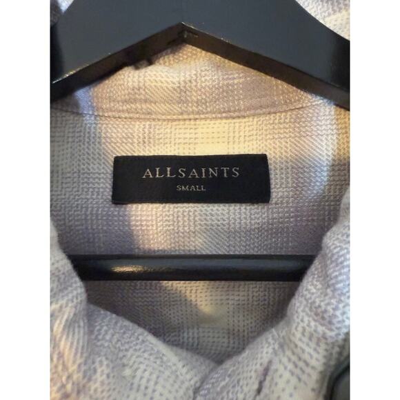 NWT ALLSAINTS Shasta Long Sleeve Button Down Bleached Lilac Small - Picture 9 of 11